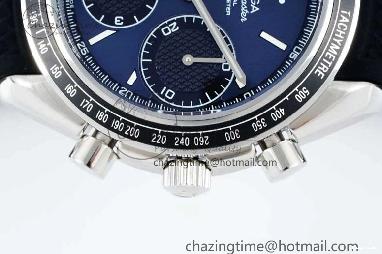 0601 SportInspired Speedmaster Racing Master SS HKF Best Edition Blue Black Dial on Black Rubber Strap A 7817